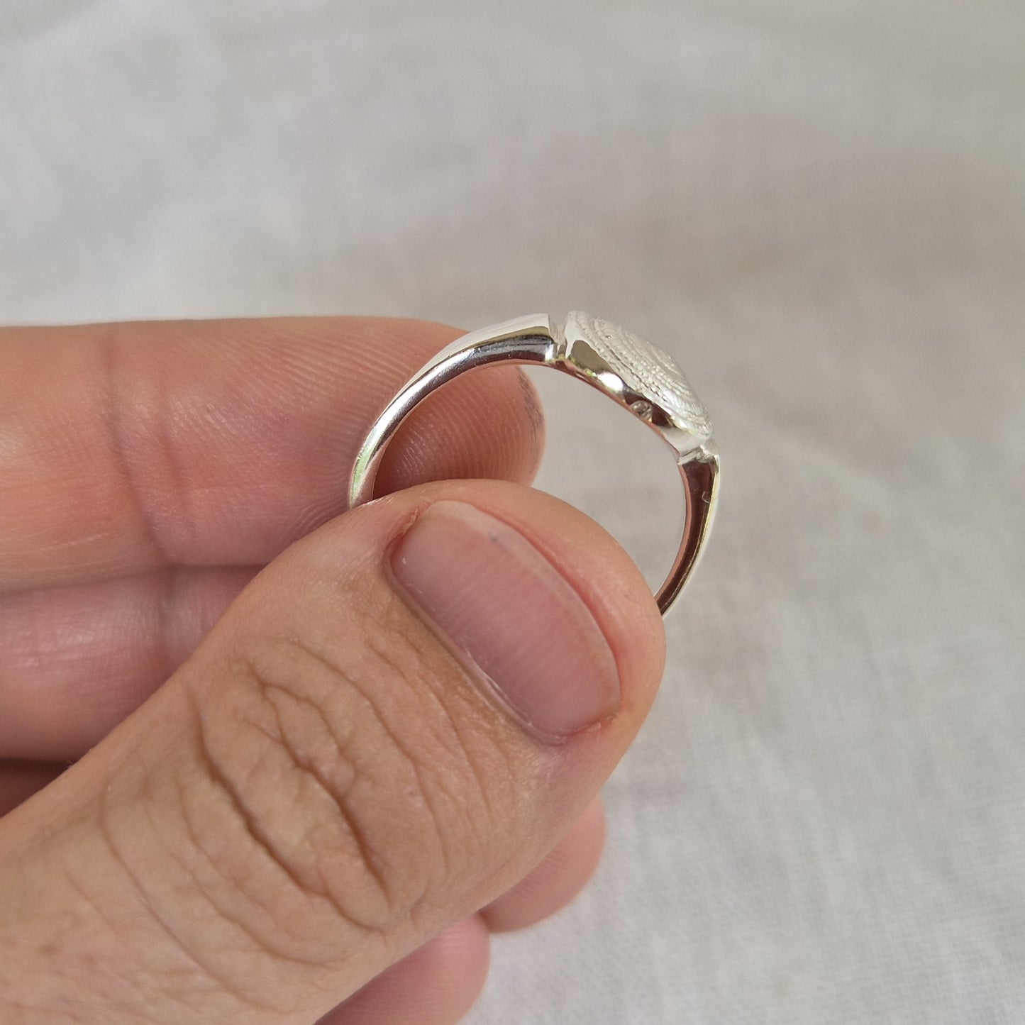 Sundial Impression Ring - Round - Size S