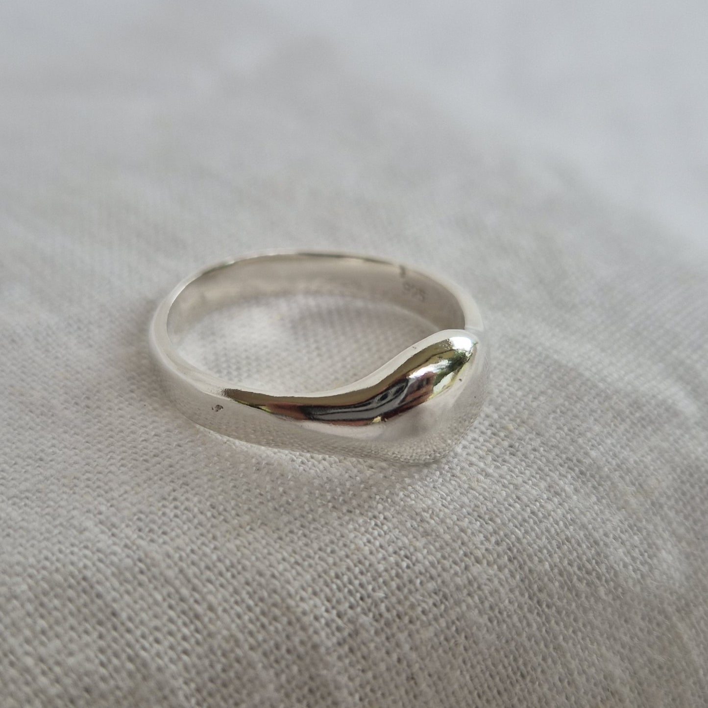 Silver Drop Ring - size V