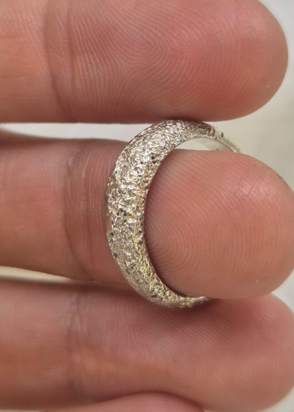 6mm Cairns Beach Sandcast Sterling Silver Ring- MADE TO ORDER