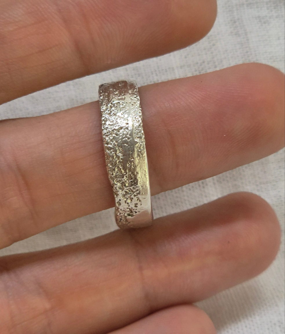 Beach Sand 5mm Band Ring - size W Ready to Ship