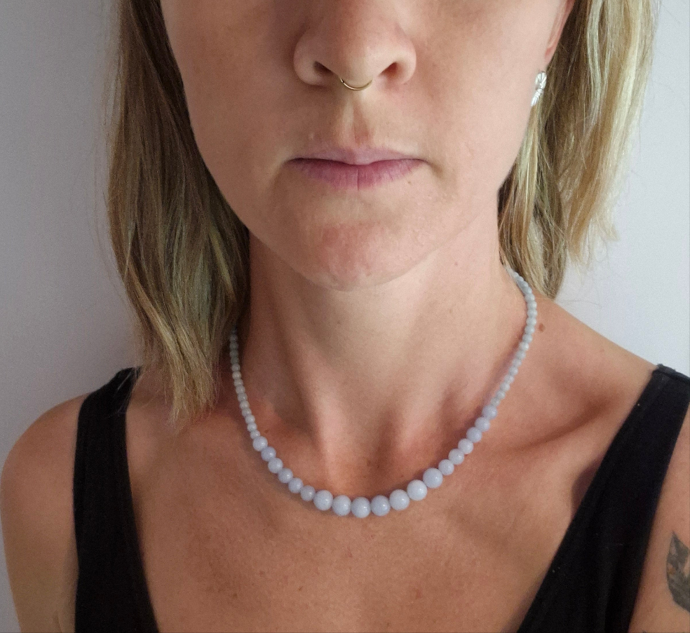 Aquamarine bead necklace