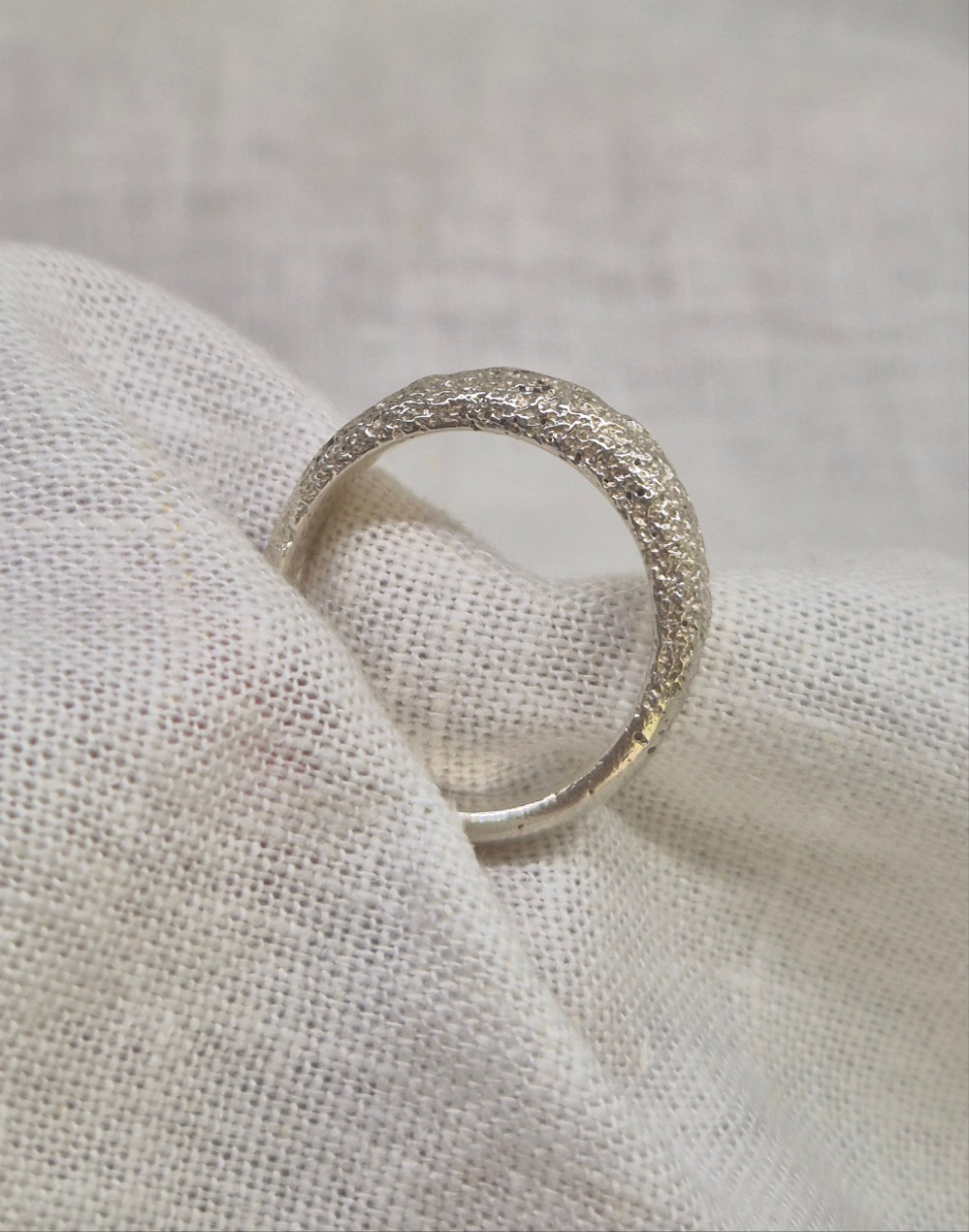 6mm Cairns Beach Sandcast Sterling Silver Ring- MADE TO ORDER