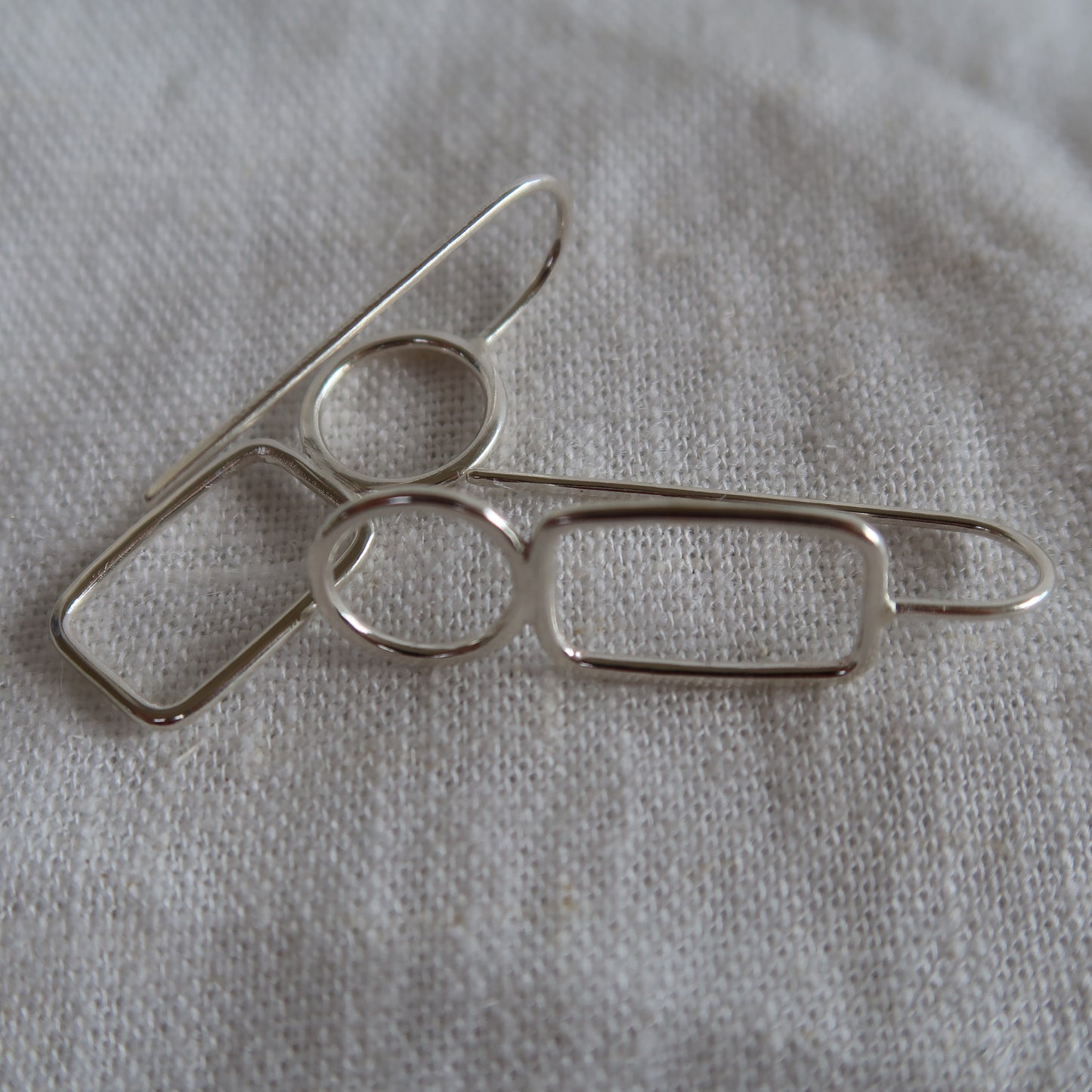 Shaped Silver Wire Earrings
