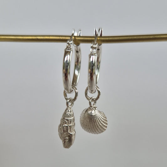 Cockle & Spiral Shell Hoops