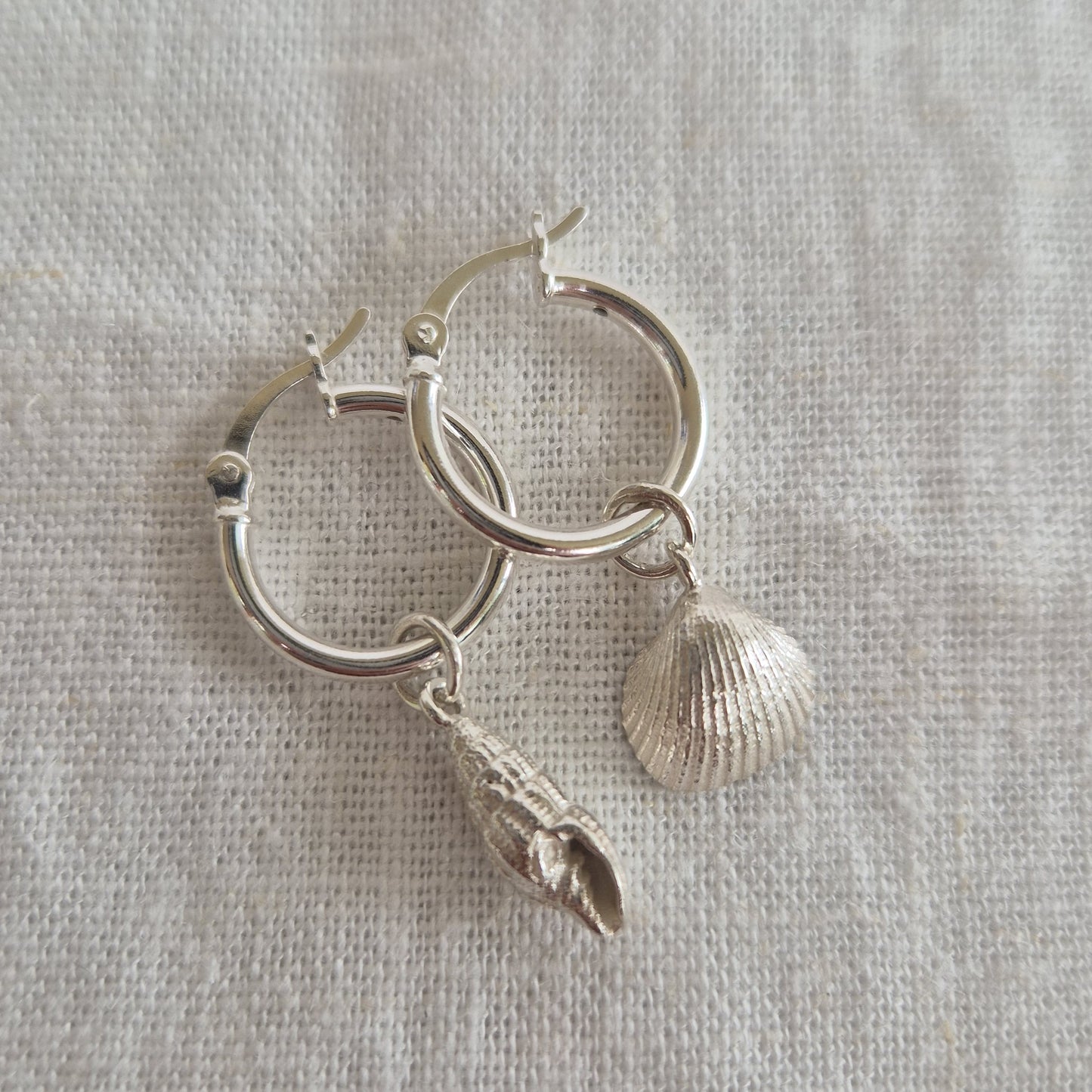 Cockle & Spiral Shell Hoops