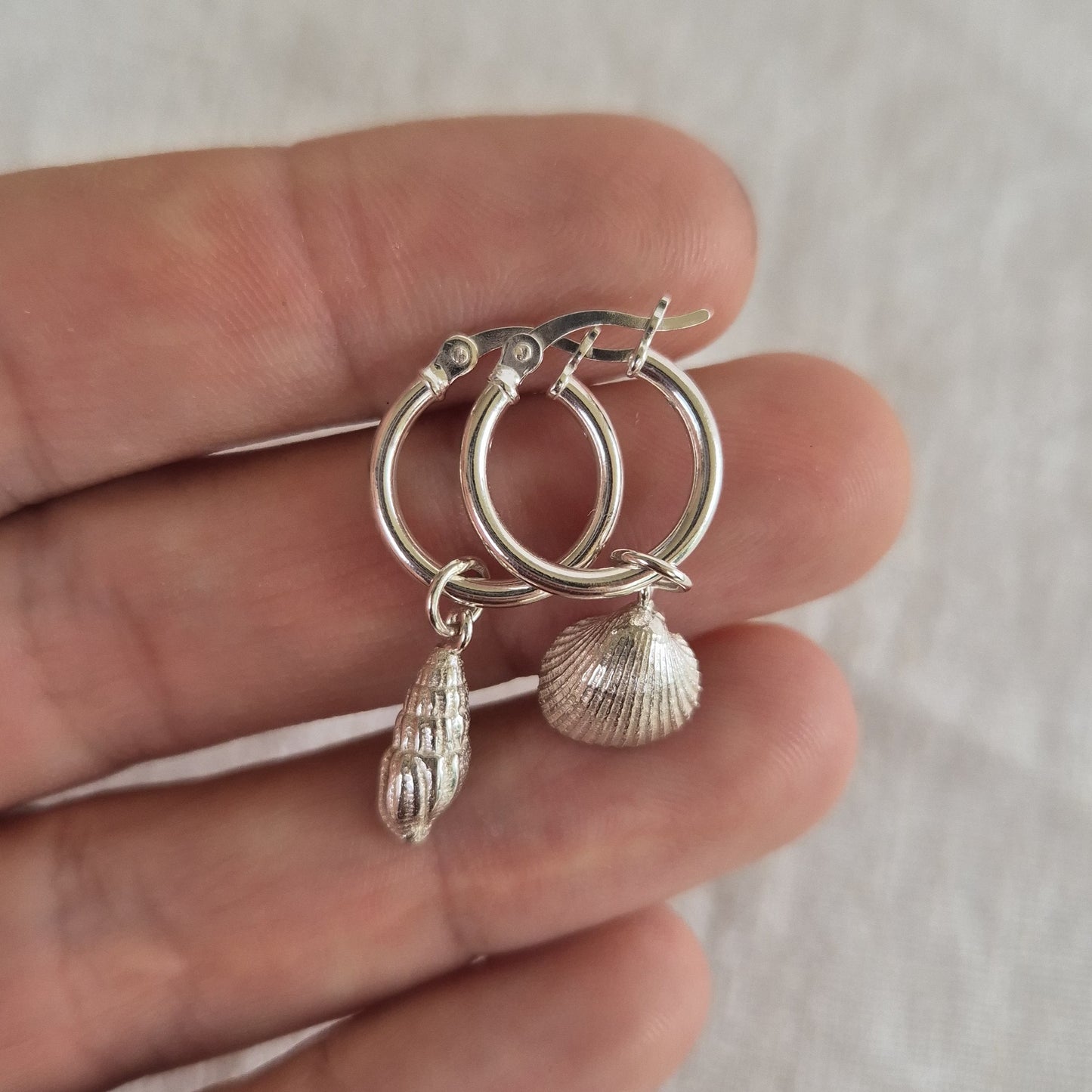 Cockle & Spiral Shell Hoops