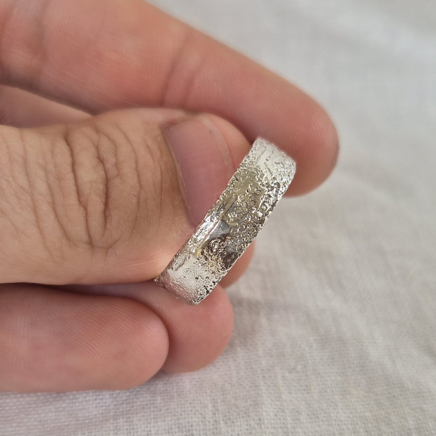 Sandcast Shoreline Ring - size X 1/2