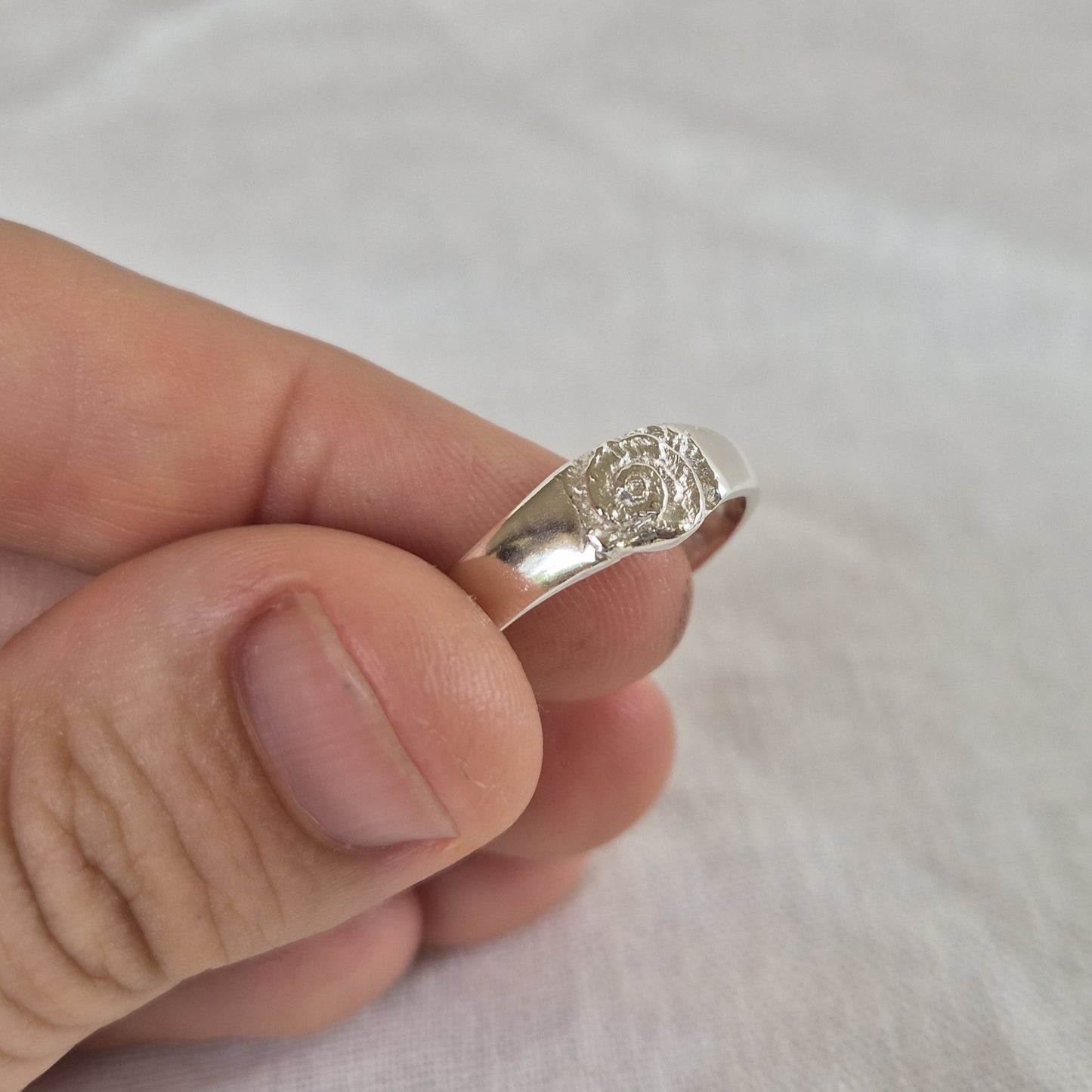 Spiral Impression Signet Ring - Small - Size V 1/2