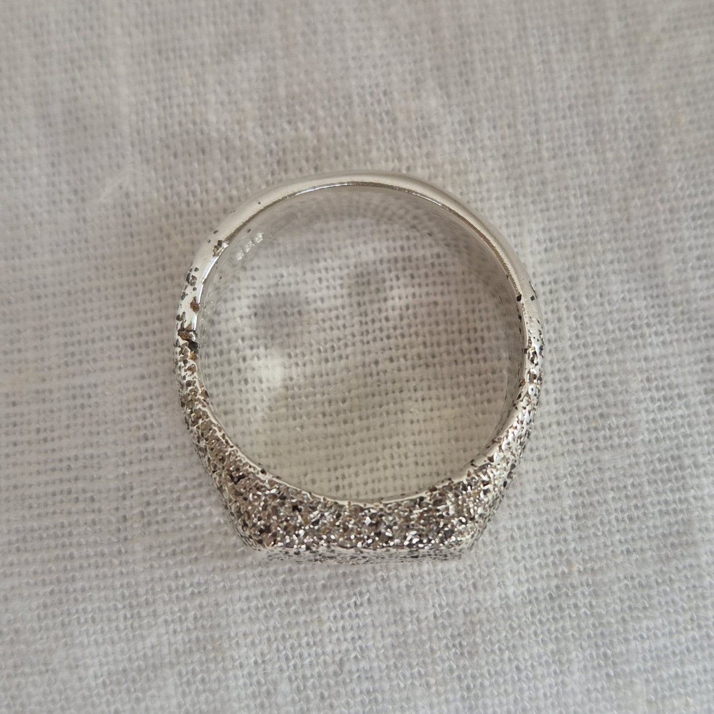 Sandcast Signet Ring -size S