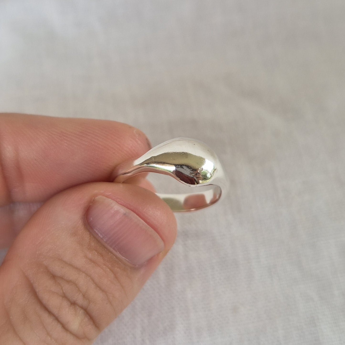 Silver Drop Ring - Size O