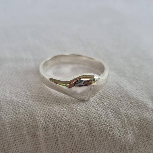 Silver Drop Ring - size V