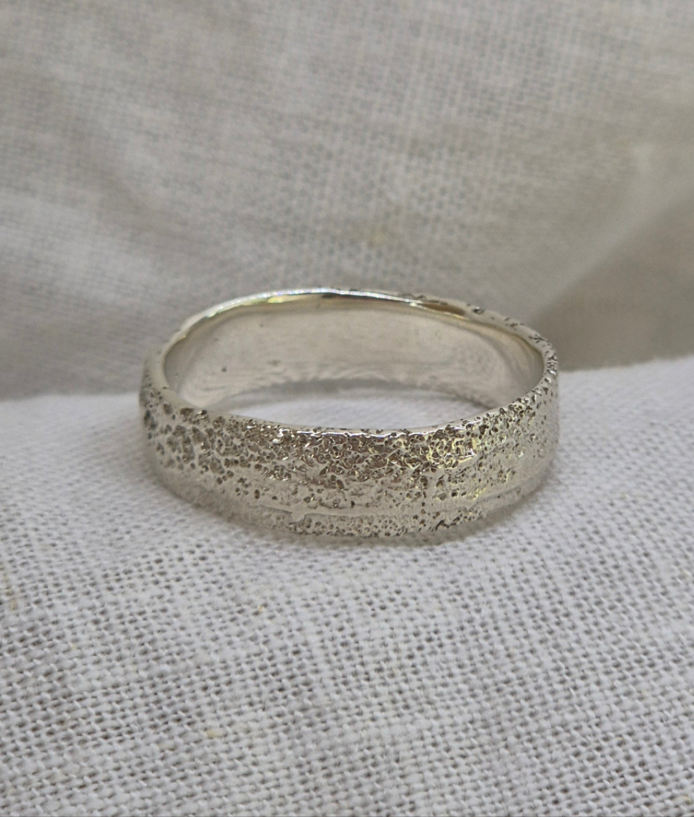 Beach Sand 5mm Band Ring - size W Ready to Ship