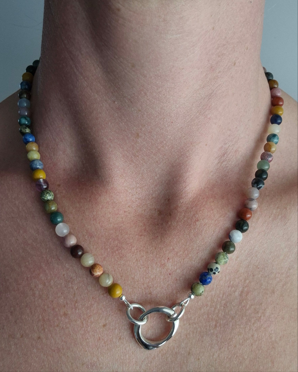 Wanderers Sandcast Loop Mixed Bead Necklace - Ready to Ship