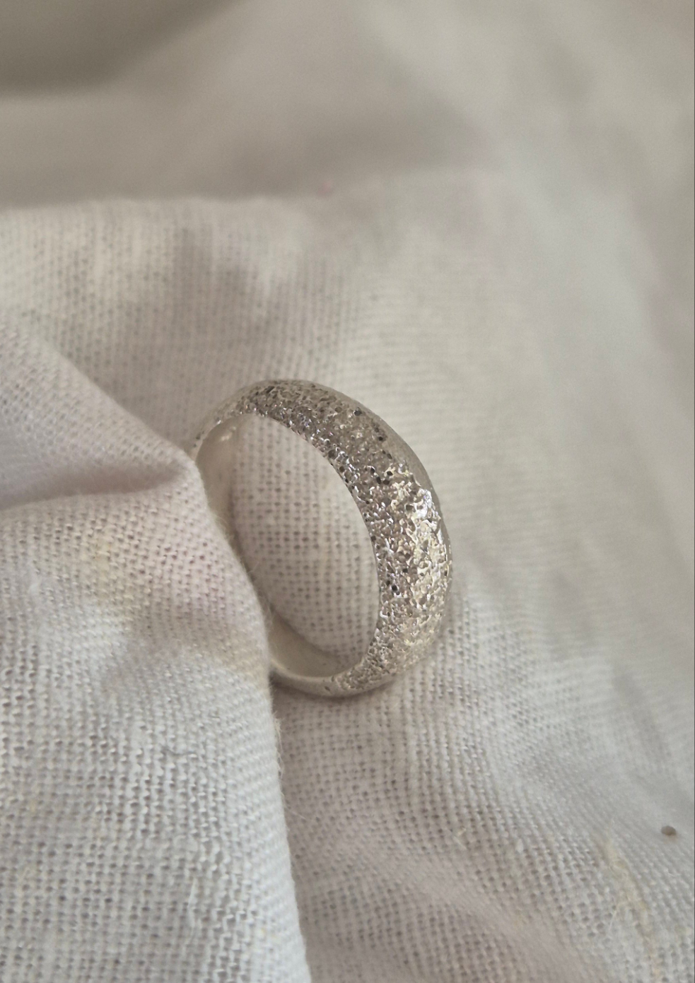 6mm Cairns Beach Sandcast Sterling Silver Ring- MADE TO ORDER