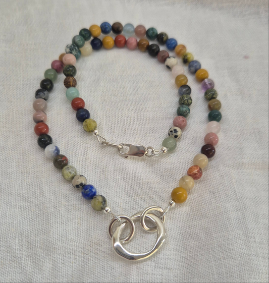 Wanderers Sandcast Loop Mixed Bead Necklace - Ready to Ship