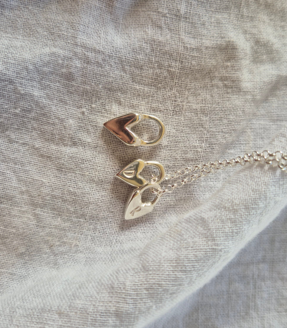 Mini Sterling Silver Sandcast Heart Charm