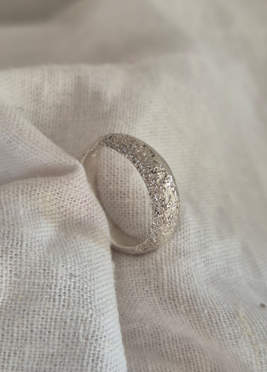 6mm Cairns Beach Sandcast Sterling Silver Ring- MADE TO ORDER