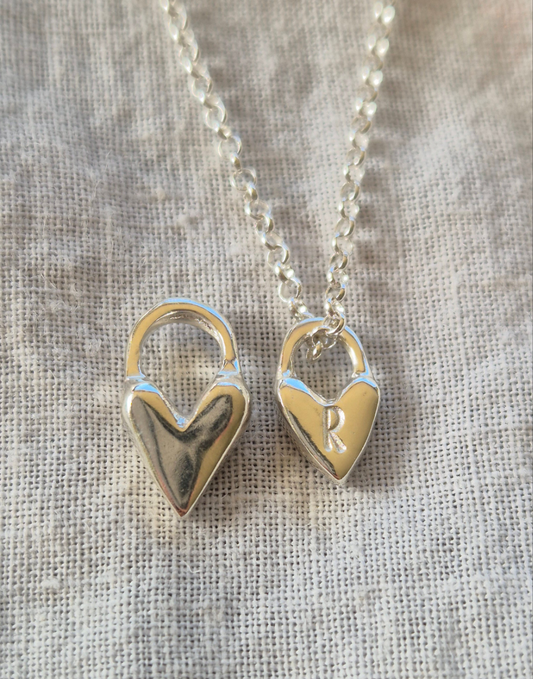 Mini Sterling Silver Sandcast Heart Charm