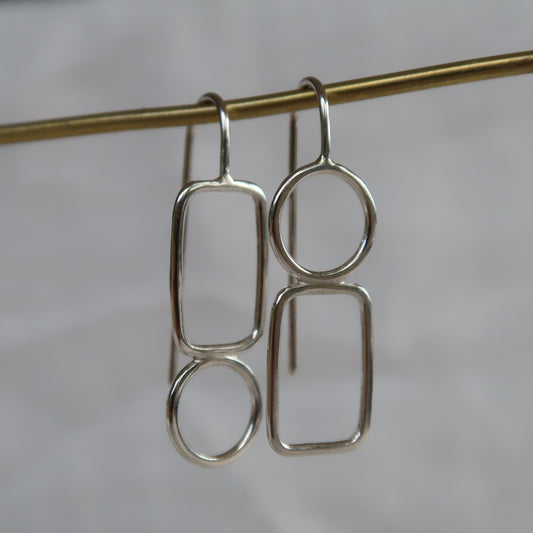 Shaped Silver Wire Earrings