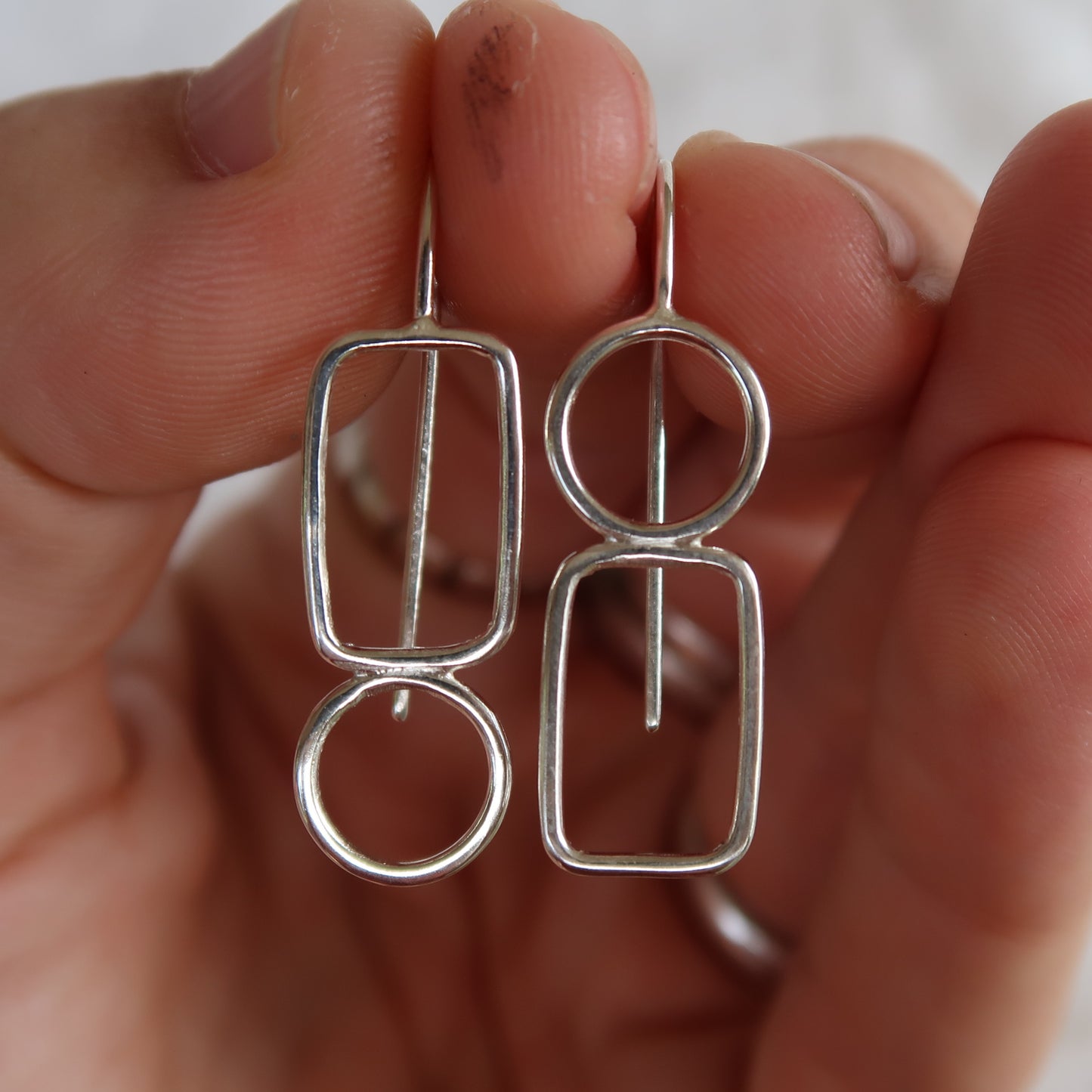 Shaped Silver Wire Earrings
