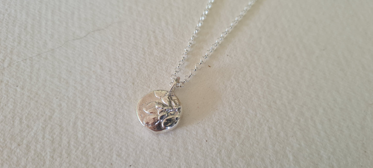 Leafy silver pendant