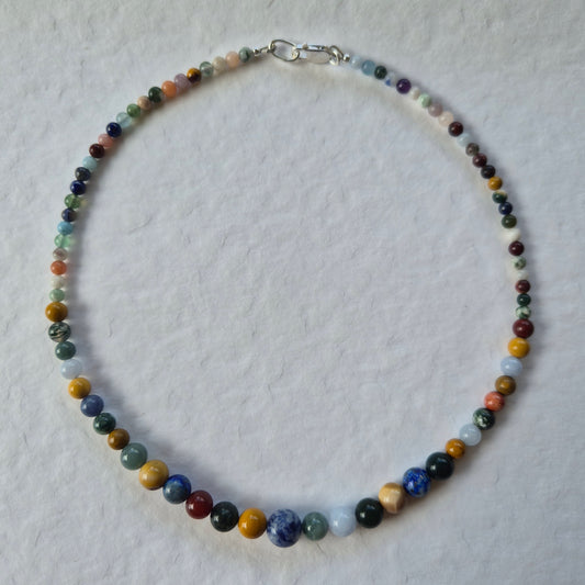 Mixed gemstone bead necklace