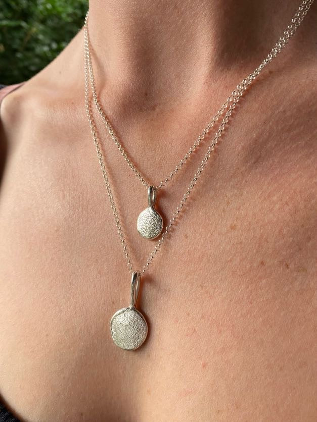 Large Sterling Silver Impression Pendant