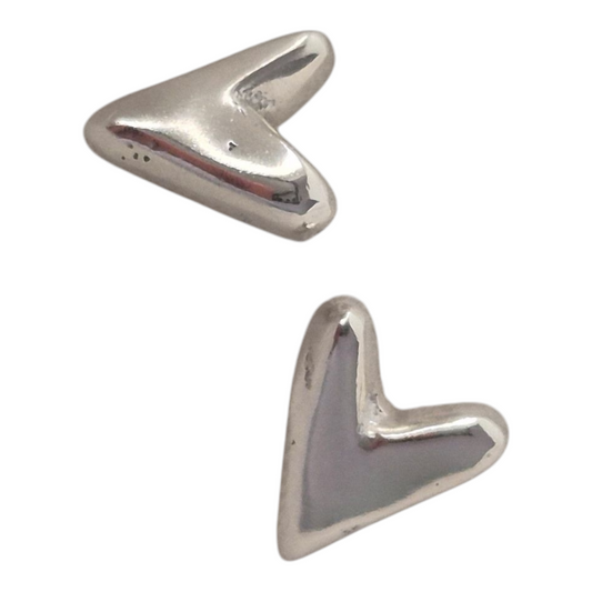 Sandcast Heart Studs