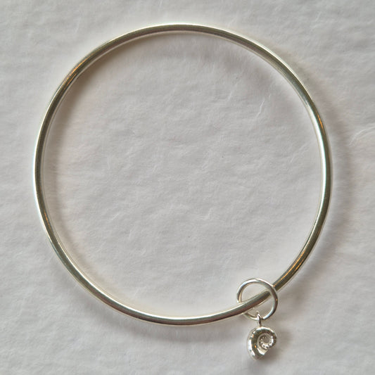 Spiral Shell Charm Bangle