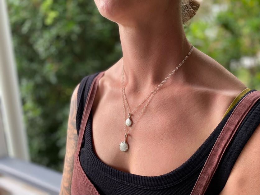 Large Sterling Silver Impression Pendant