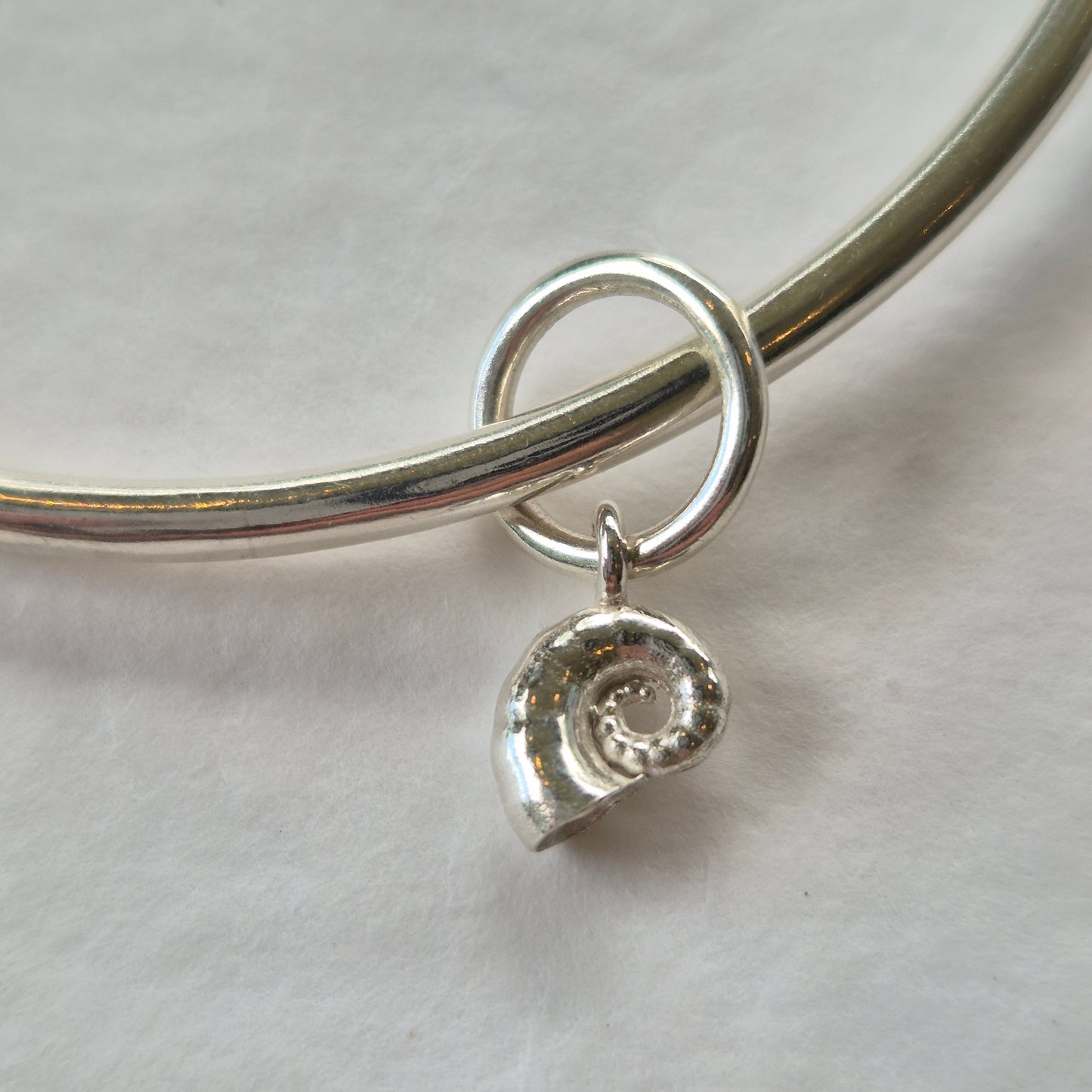 Spiral Shell Charm Bangle